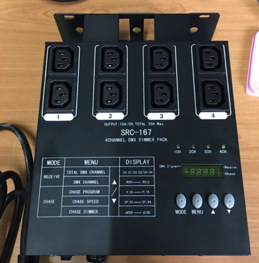 Pro Light SRC 167. 4 Channel DMX Dimmer Pack