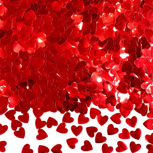 Red Heart Shaped Mylar Confetti 1kg